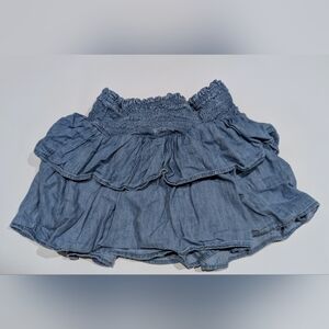 GAP Light Blue Denim Ruffle Tiered Skorts